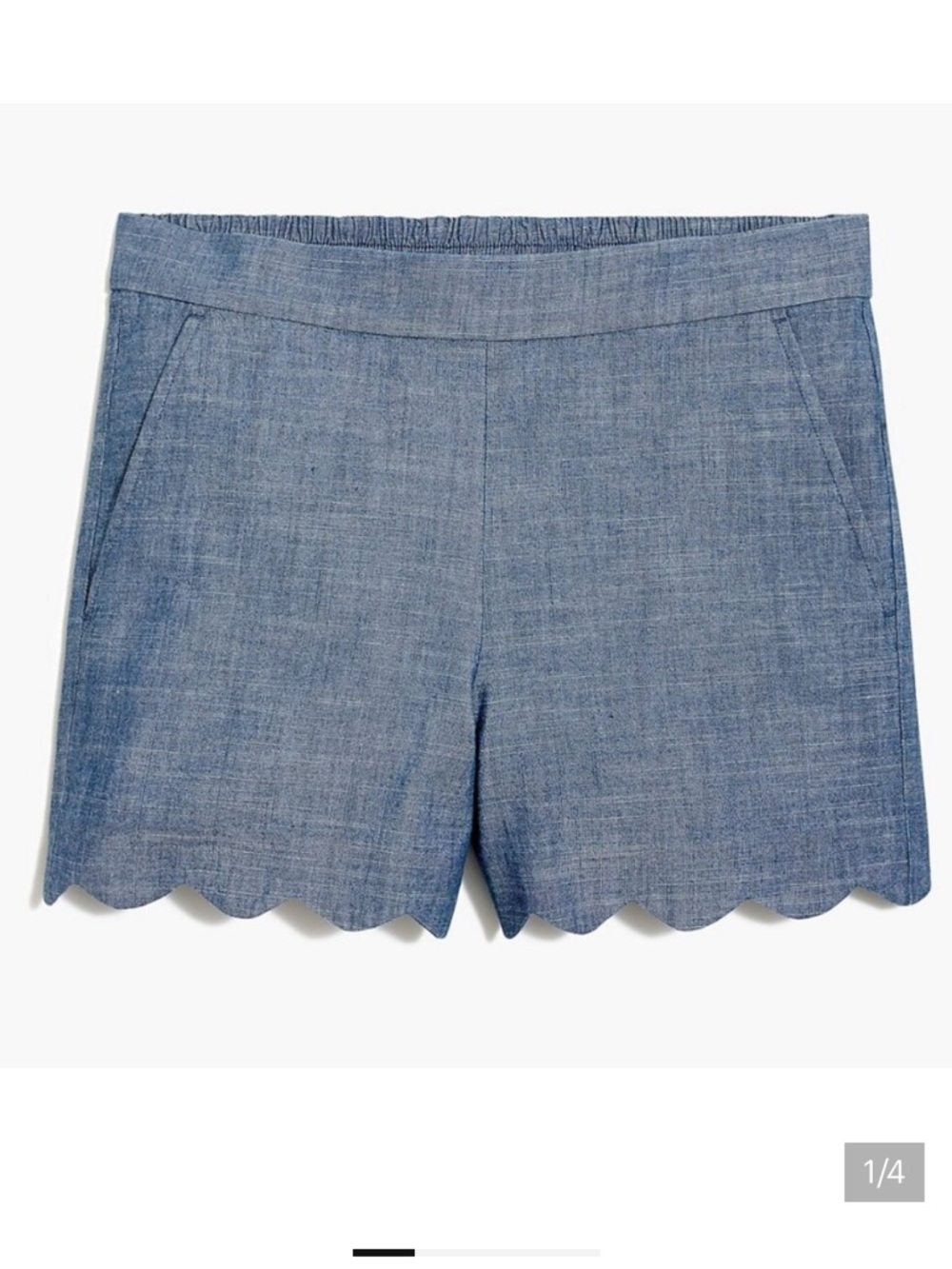 J. by J. Crew Chambray Scalloped Edge Pull-On Shorts